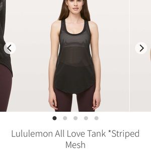 Lululemon All Love Tank Striped Mesh Maroon